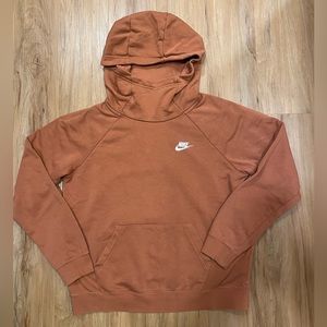 Women’s Nike Sportswear funnel neck hooded sweatshirt, Rust, size medium